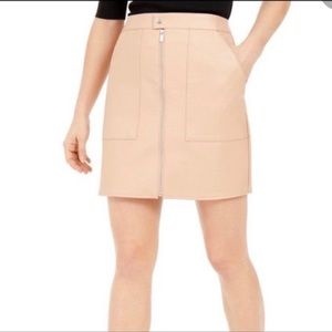 Bar III Blush Faux Leather Mini Skirt Sise 8